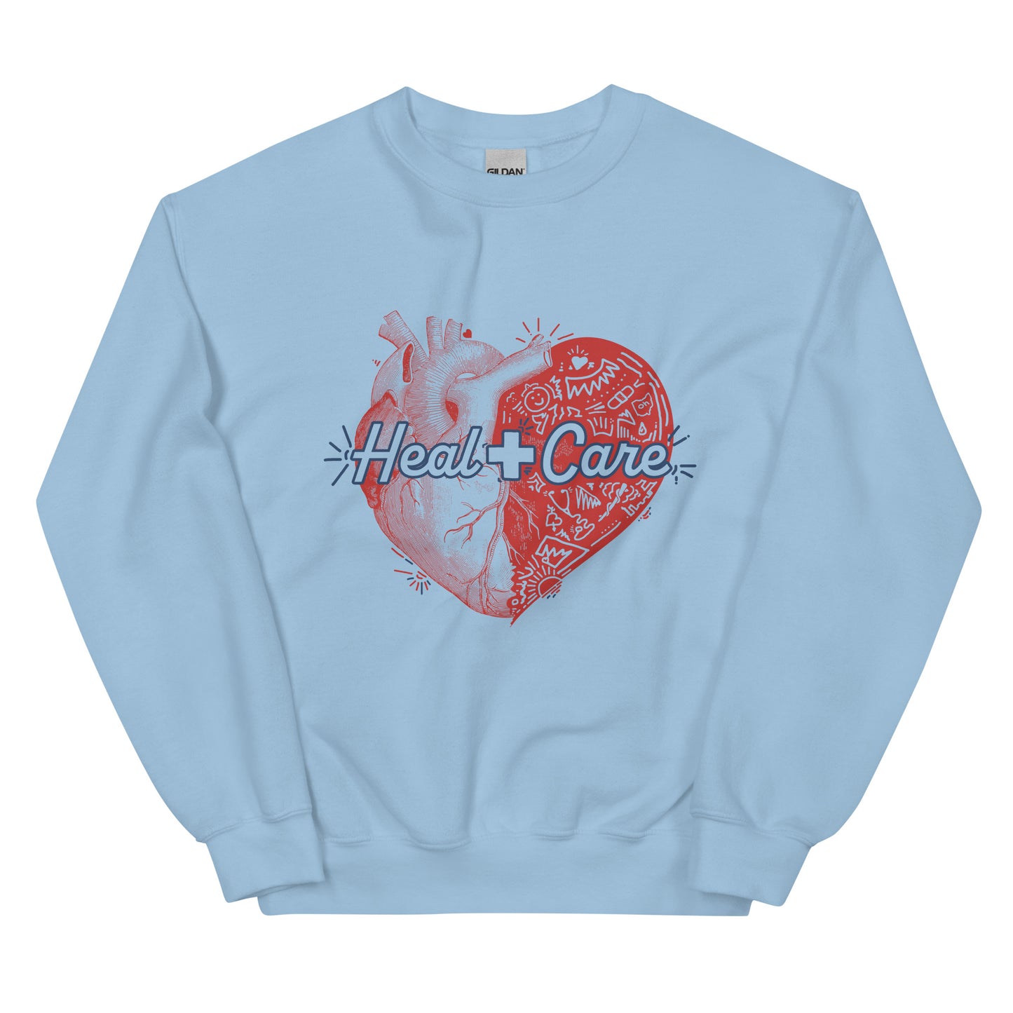 Heal + Care Sweater | Red | Unisex Crew Neck