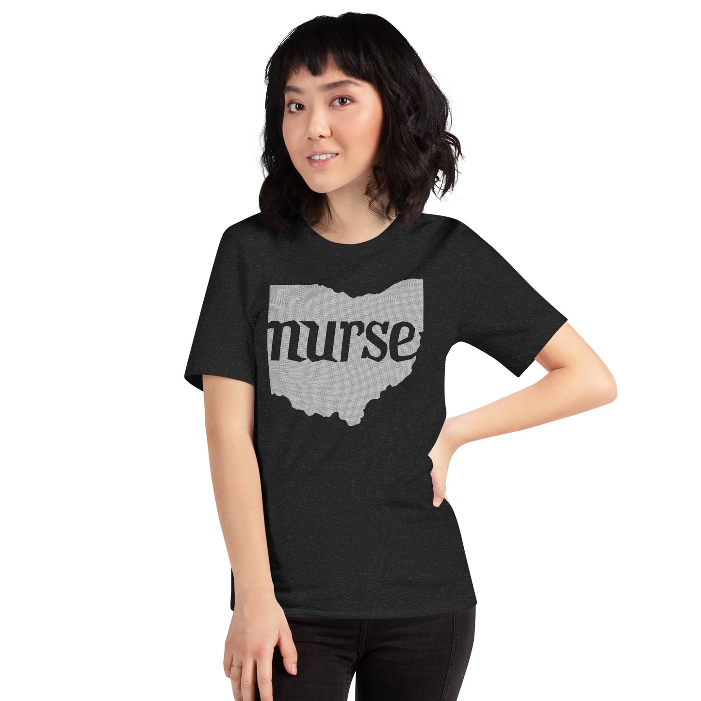 Ohio Nurse Tee | Light Grey | Unisex Crew Neck